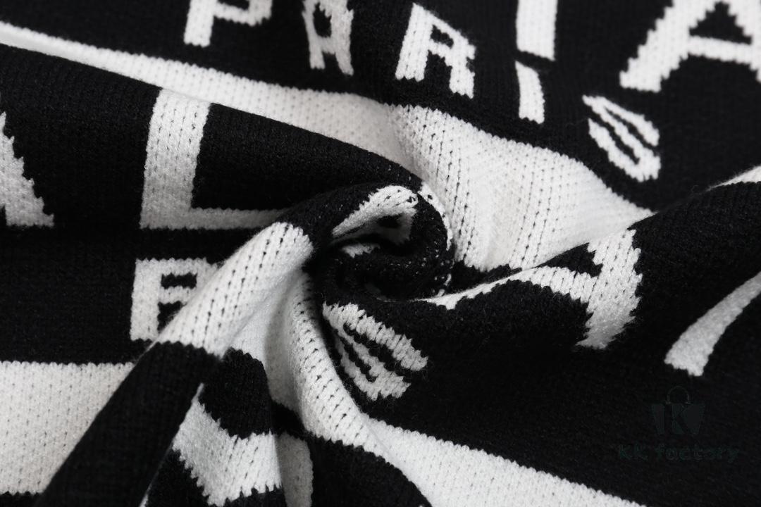 Balmain BALMAIN Letter Logo Striped Knit Sweater Woolen Pullover