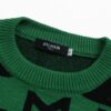 Balmain Letter Logo Striped Knit Sweater Woolen Pullover