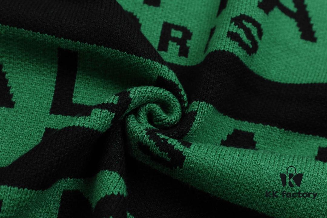 Balmain Letter Logo Striped Knit Sweater Woolen Pullover