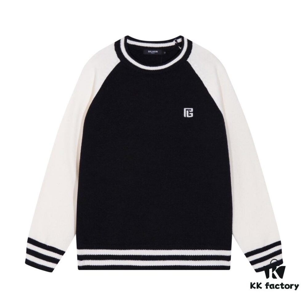 Balmain BALMAIN 2024 Autumn/Winter New Arrival Sweater with Classic Logo Jacquard on Back