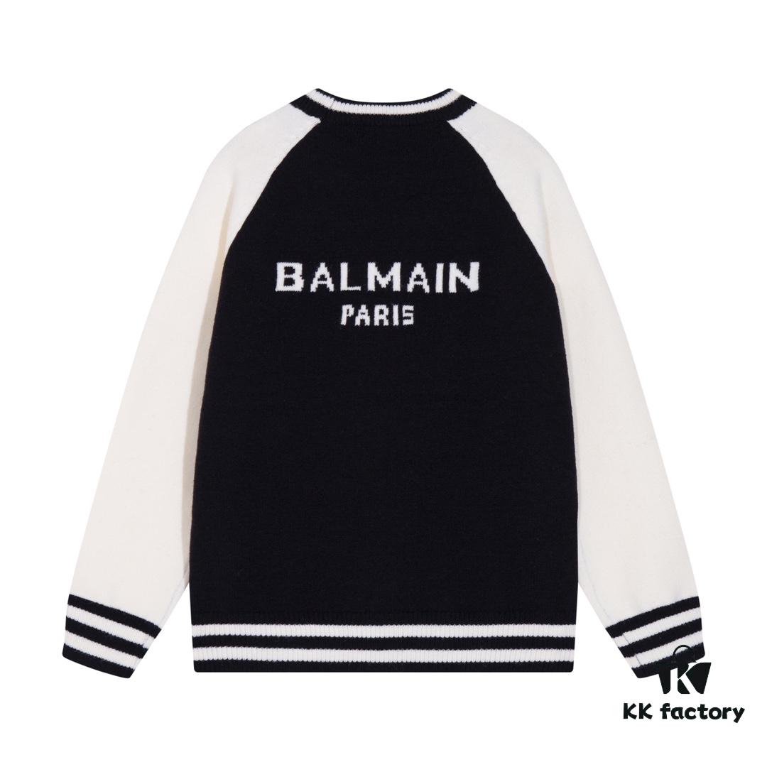 Balmain BALMAIN 2024 Autumn/Winter New Arrival Sweater with Classic Logo Jacquard on Back