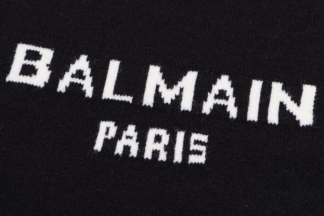 Balmain BALMAIN 2024 Autumn/Winter New Arrival Sweater with Classic Logo Jacquard on Back