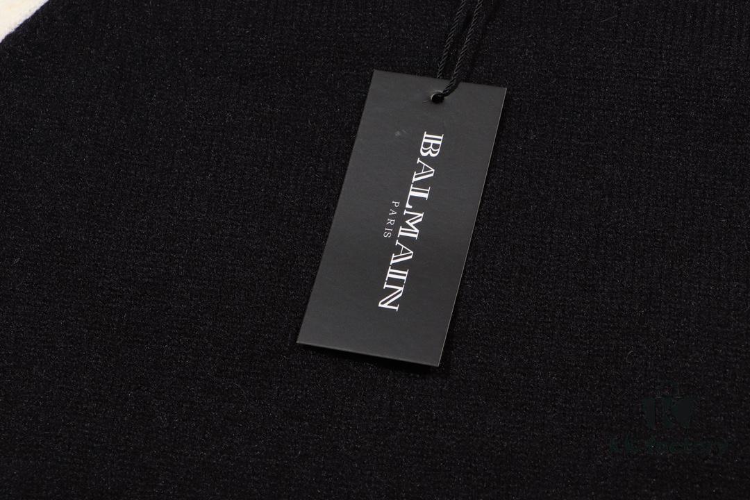 Balmain BALMAIN 2024 Autumn/Winter New Arrival Sweater with Classic Logo Jacquard on Back