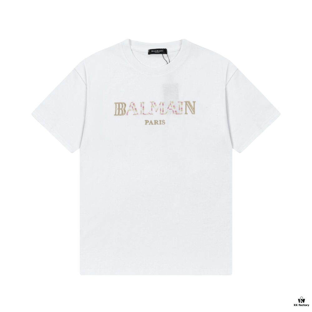 BALMAIN∽2025 Spring-Summer New Collection T-Shirt, 250g Pure Cotton Fabric, Thousands of Embroidery Stitches, Stylish and Handsome Design, Comfortable Material, Precise Craftsmanship, Neat Stitching, Excellent Fit