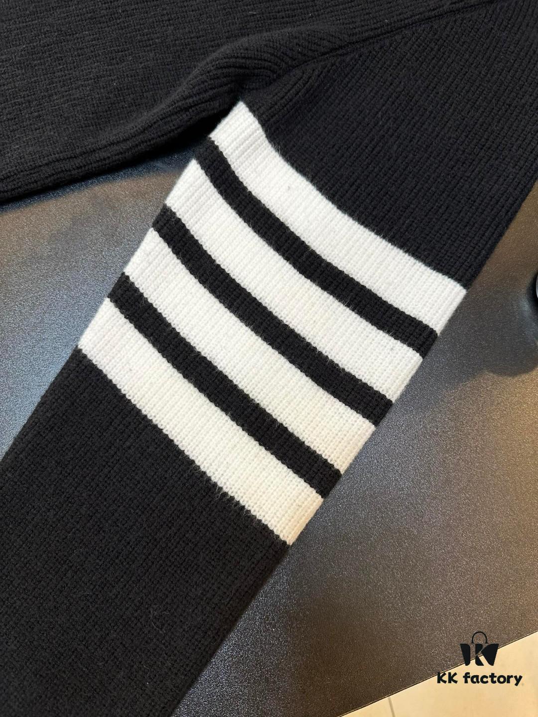 Thom Brown Three-Stripe Knit Cardigan Jacket