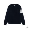 Thom Browne Classic TB Four-Stripe Crew Neck Knit Casual Sweater Top