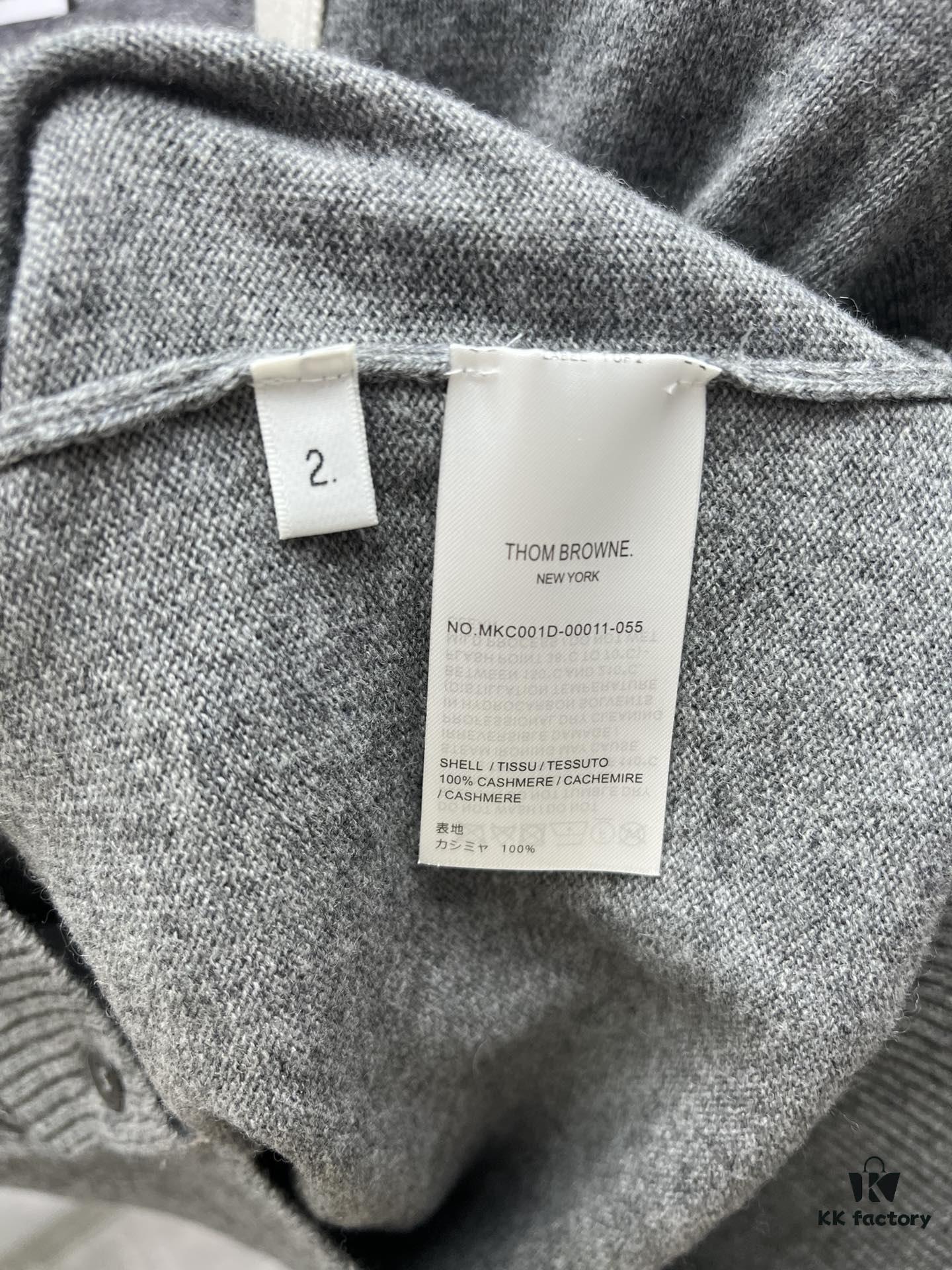 TB 2025 SS New Arrival Four-Stripe Single-Breasted V-Neck Cashmere Sweater