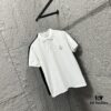 TB*Tom* Short Sleeve Polo 2025 Spring Summer New Arrival Minimalist Letter Embroidery Beaded Fabric Unisex Short Sleeve Polo Collar