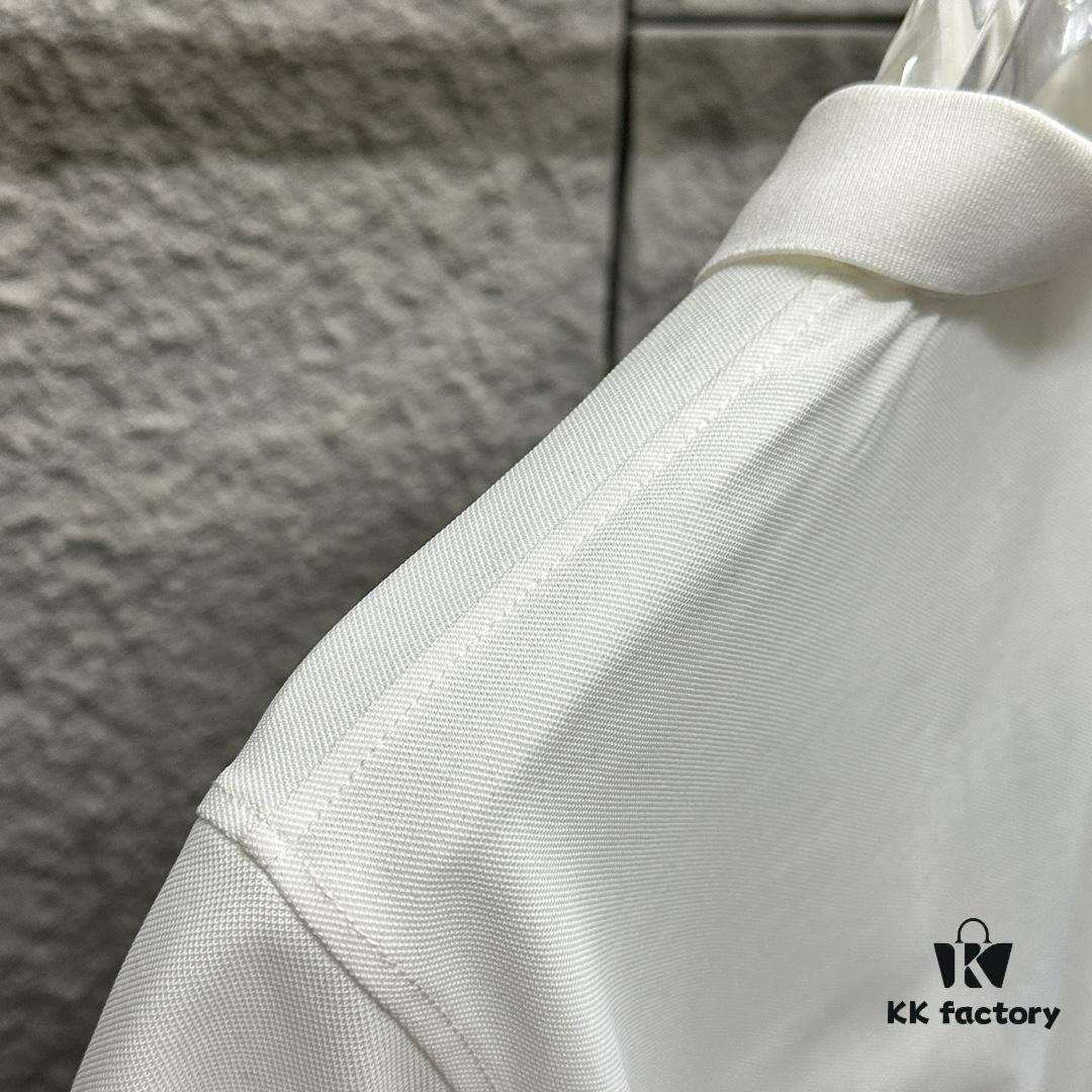 TB*Tom* Short Sleeve Polo 2025 Spring Summer New Arrival Minimalist Letter Embroidery Beaded Fabric Unisex Short Sleeve Polo Collar