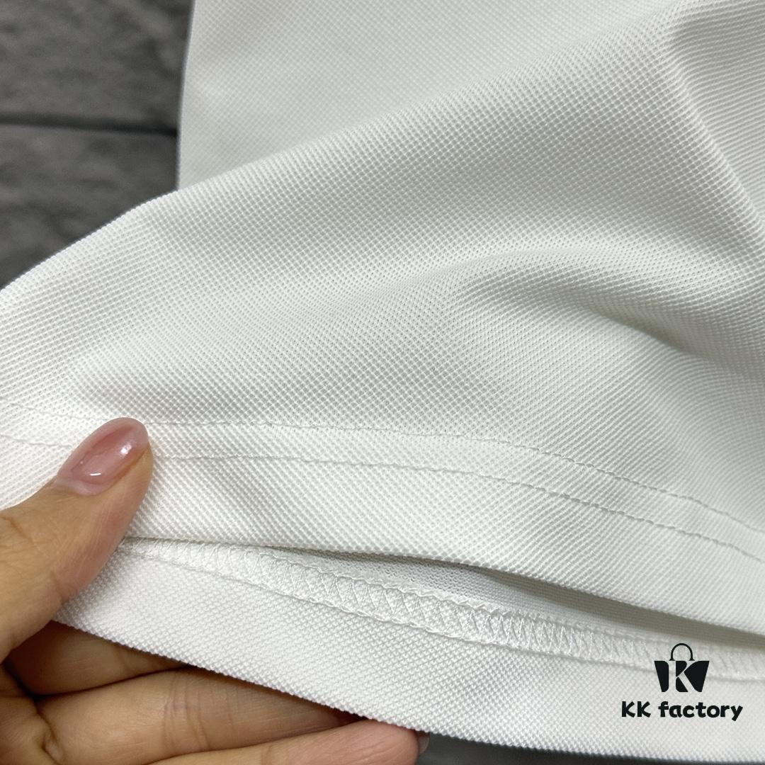 TB*Tom* Short Sleeve Polo 2025 Spring Summer New Arrival Minimalist Letter Embroidery Beaded Fabric Unisex Short Sleeve Polo Collar