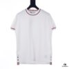 THOM BROWNE TB Red Stripe Woven Crew Neck Short Sleeve T-Shirt