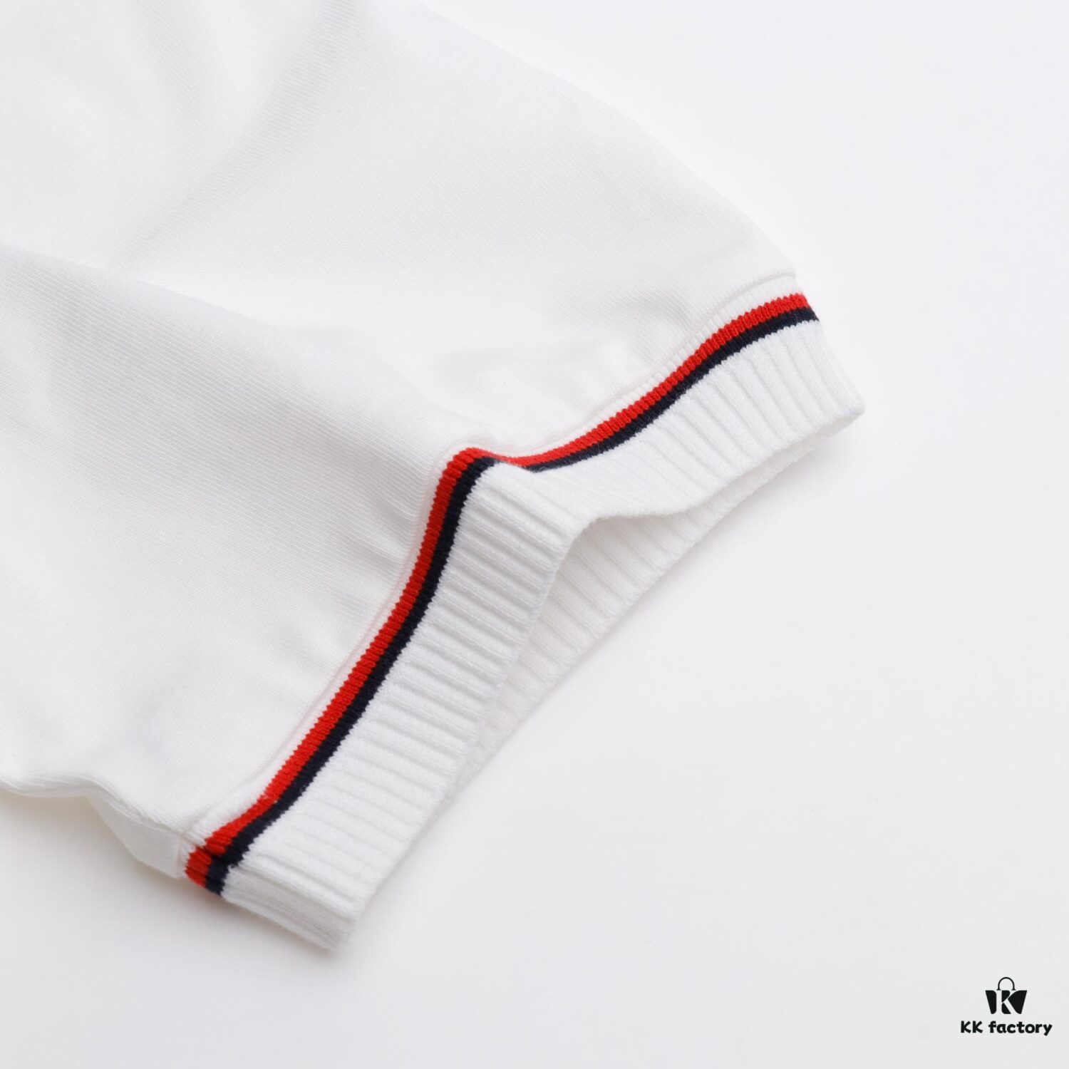 THOM BROWNE TB Red Stripe Woven Crew Neck Short Sleeve T-Shirt