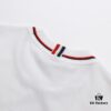 THOM BROWNE TB Red Stripe Woven Crew Neck Short Sleeve T-Shirt