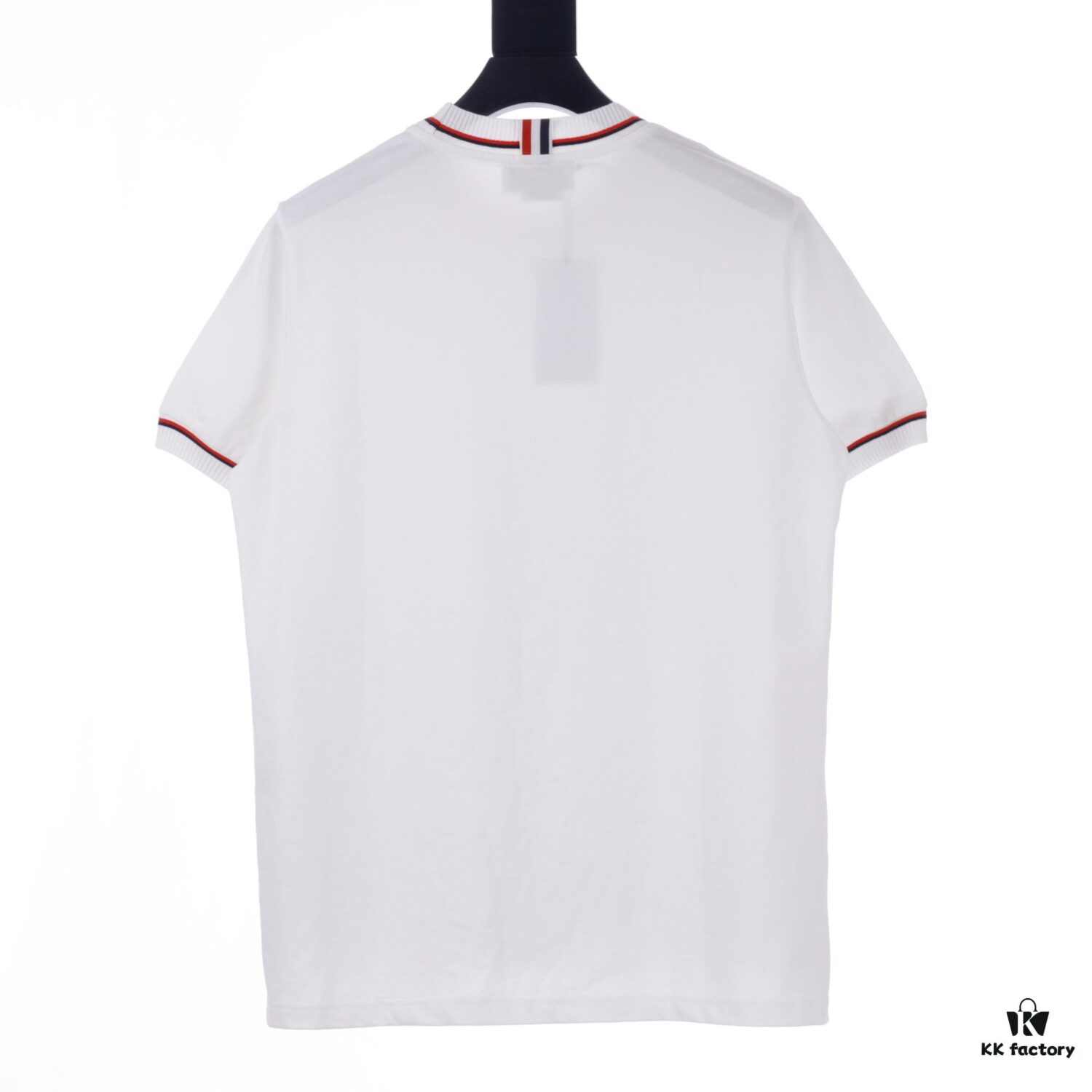 THOM BROWNE TB Red Stripe Woven Crew Neck Short Sleeve T-Shirt