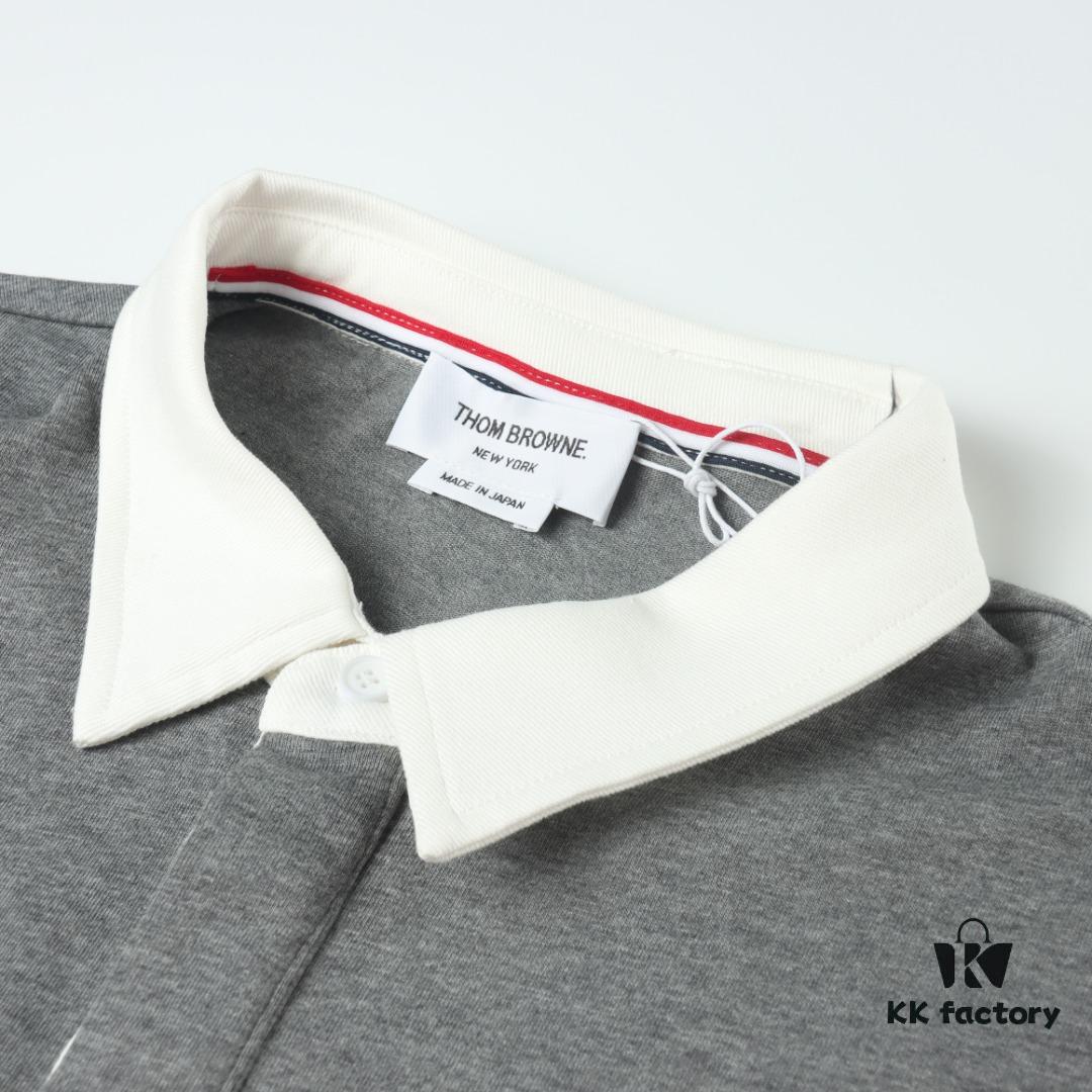 THOM BROWNE TB 24 Pre-Spring Collection Color-Blocked Collar Short-Sleeve Polo Shirt
