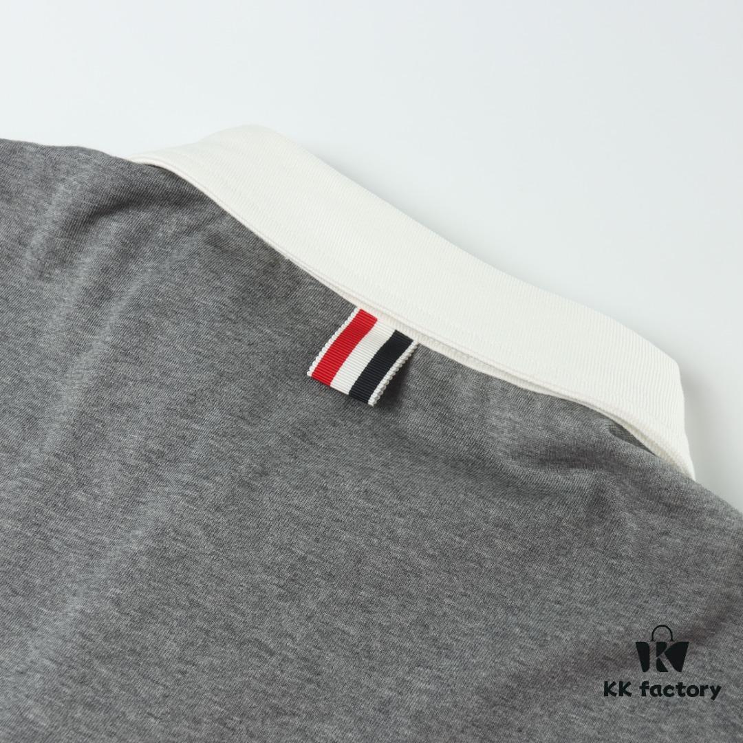 THOM BROWNE TB 24 Pre-Spring Collection Color-Blocked Collar Short-Sleeve Polo Shirt