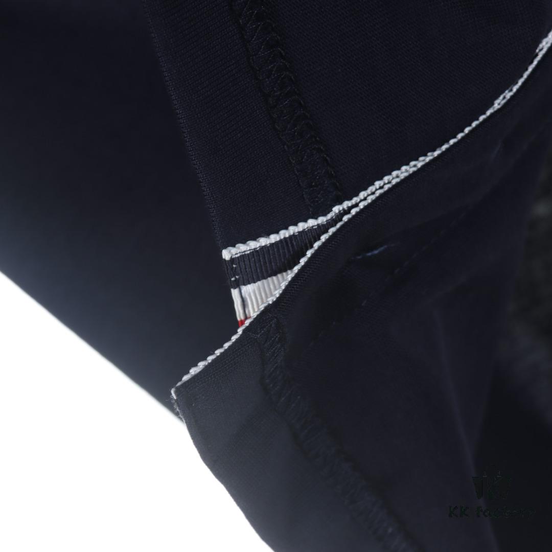 THOM BROWNE TB 24 Pre-Spring Collection Color-Block Collar Short-Sleeve Polo Shirt, Royal Blue