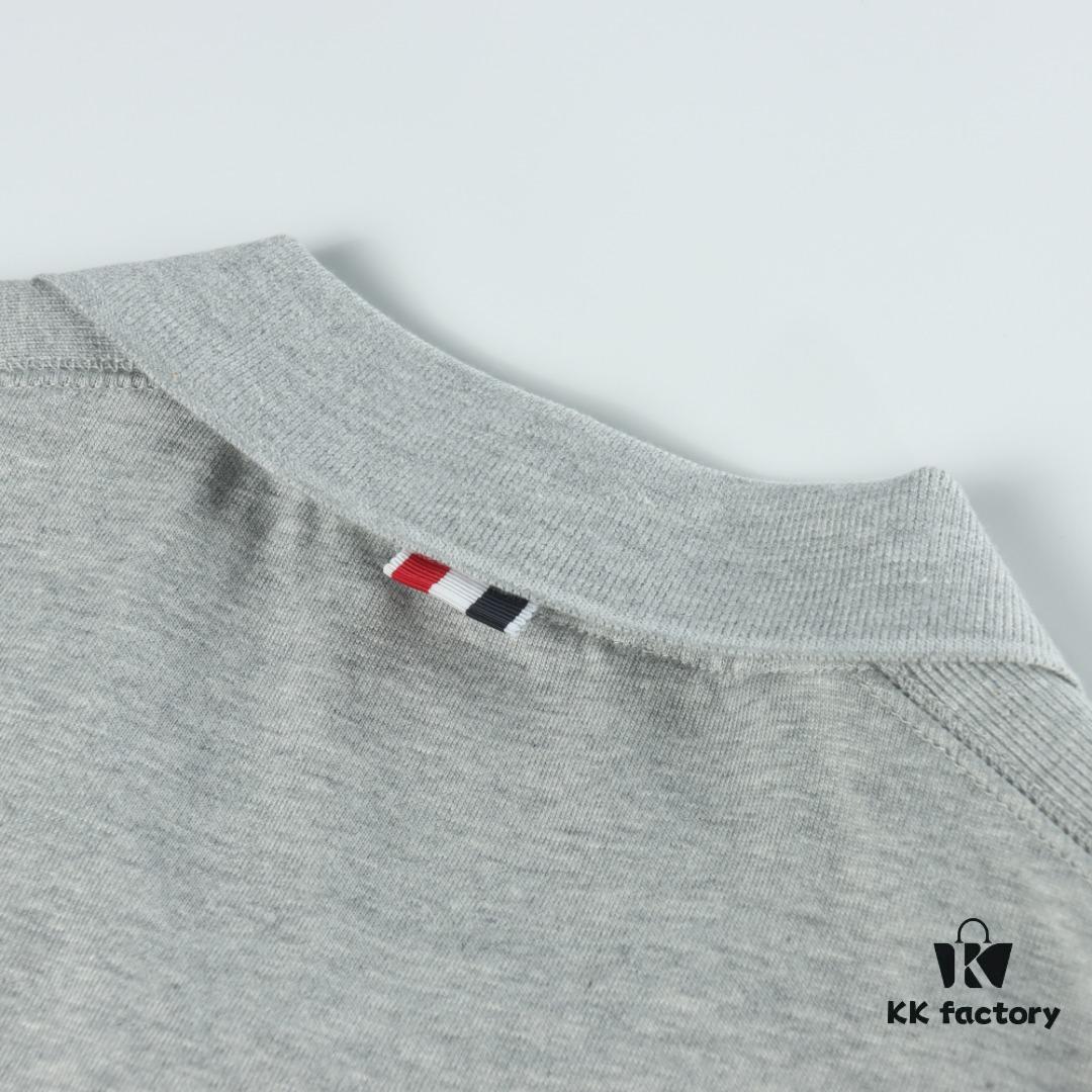 Thom Browne TB Striped Sleeve Woven Short-Sleeve Polo Shirt