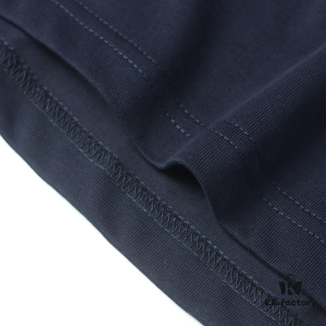 Thom Browne TB Striped Sleeve Woven Short-Sleeve Polo Shirt in Navy Blue