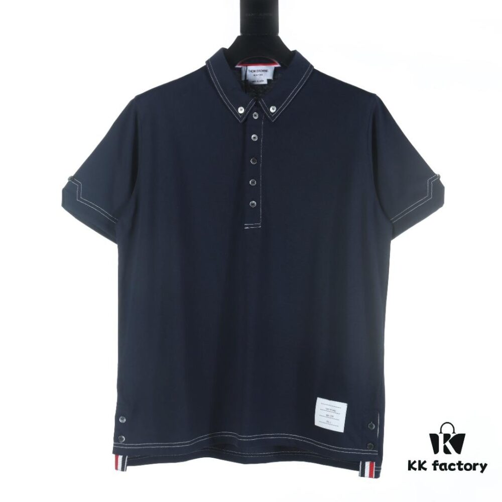 Thom Browne TB 25 New Arrival Color-Blocked Contrast Stitch Short-Sleeve Polo Shirt