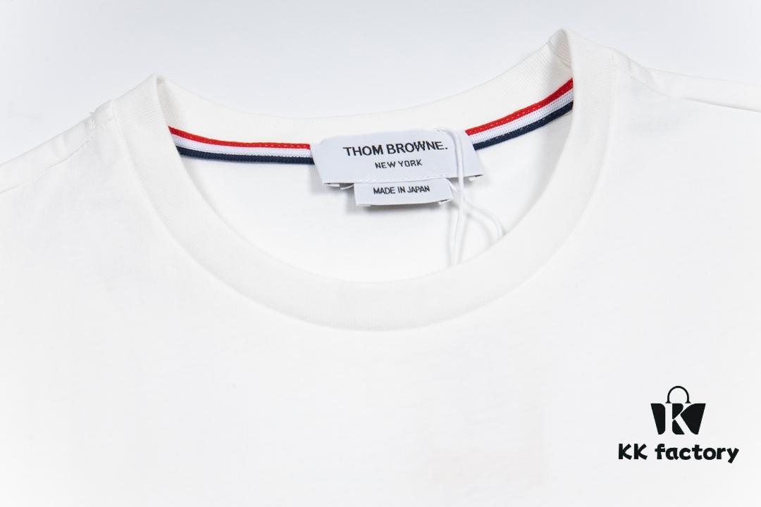 THOM BROWNE 24SS TB Dog Embroidered Short Sleeve T-Shirt Inspired by 1980s Retro Style