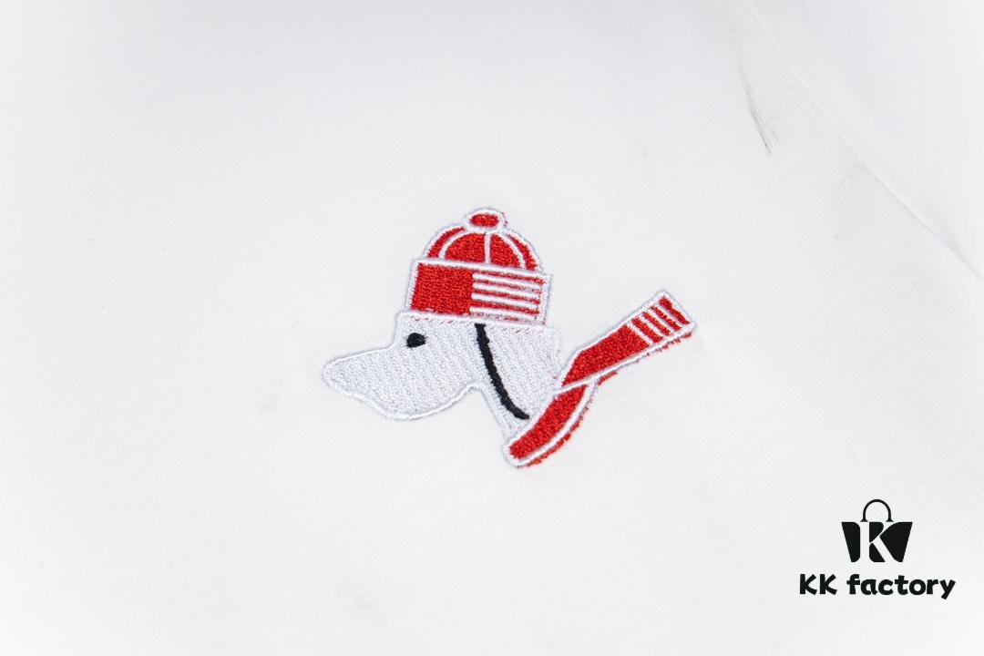 THOM BROWNE 24SS TB Dog Embroidered Short Sleeve T-Shirt Inspired by 1980s Retro Style