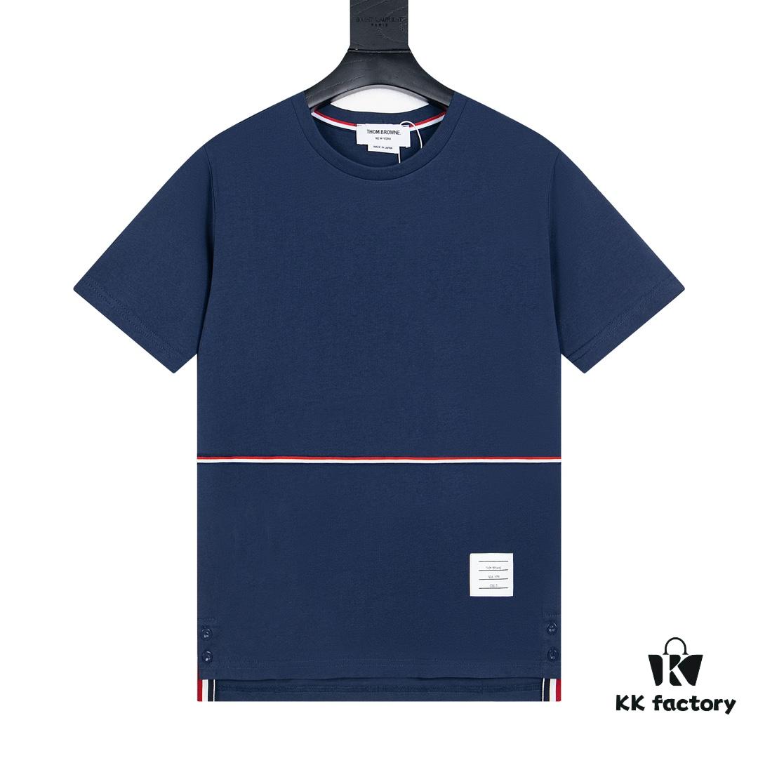THOM BROWNE 24SS TB Solid Color Webbing Short Sleeve