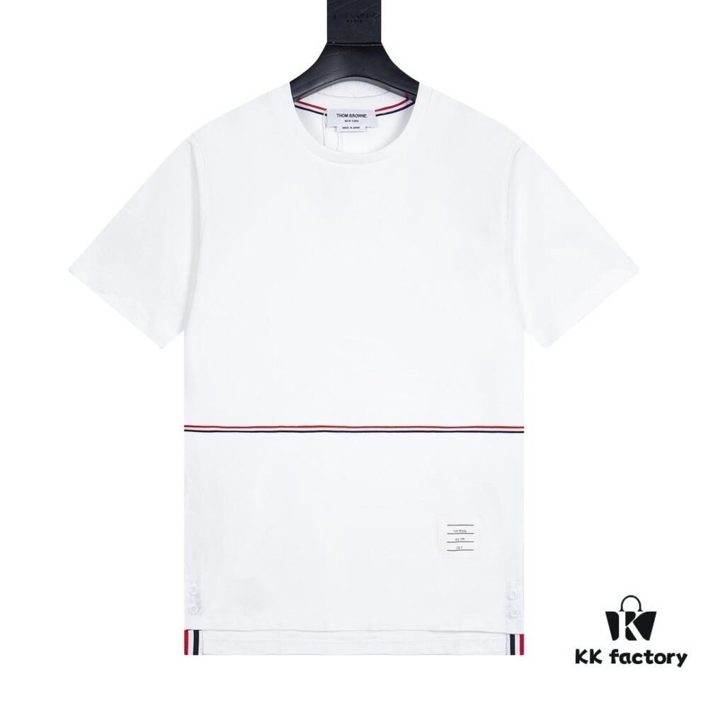 THOM BROWNE 24SS TB Solid Color Webbing Short Sleeve