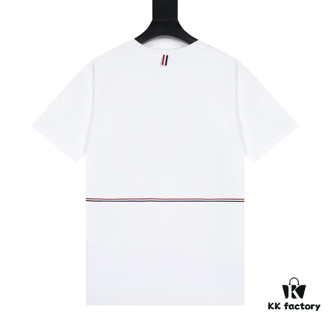 THOM BROWNE 24SS TB Solid Color Webbing Short Sleeve