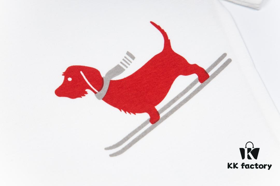 THOM BROWNE 24SS TB Ski Dog Short Sleeve T-Shirt Inspired by 1980s Retro Style