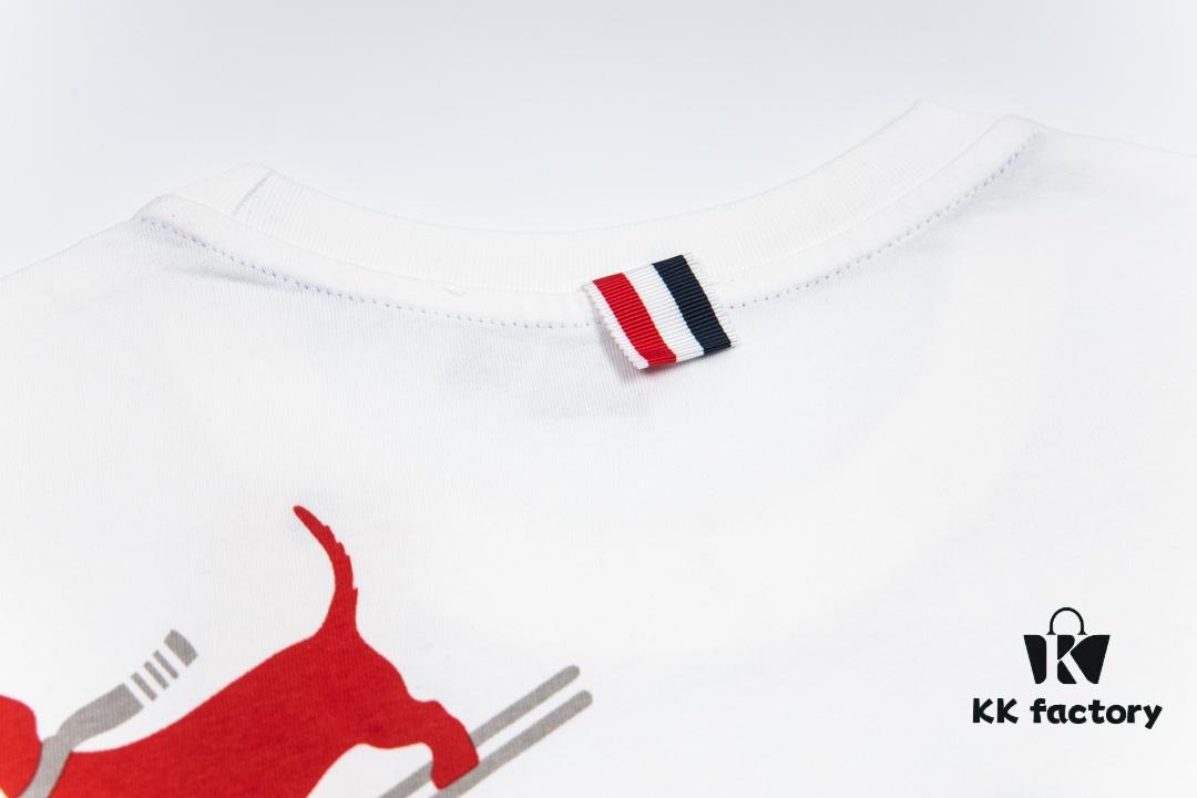 THOM BROWNE 24SS TB Ski Dog Short Sleeve T-Shirt Inspired by 1980s Retro Style