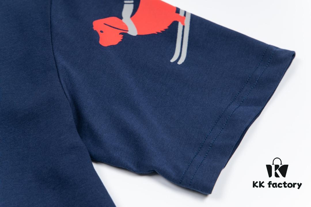 THOM BROWNE 24SS TB Skiing Puppy Short Sleeve T-Shirt Inspired by 1980s Retro Style