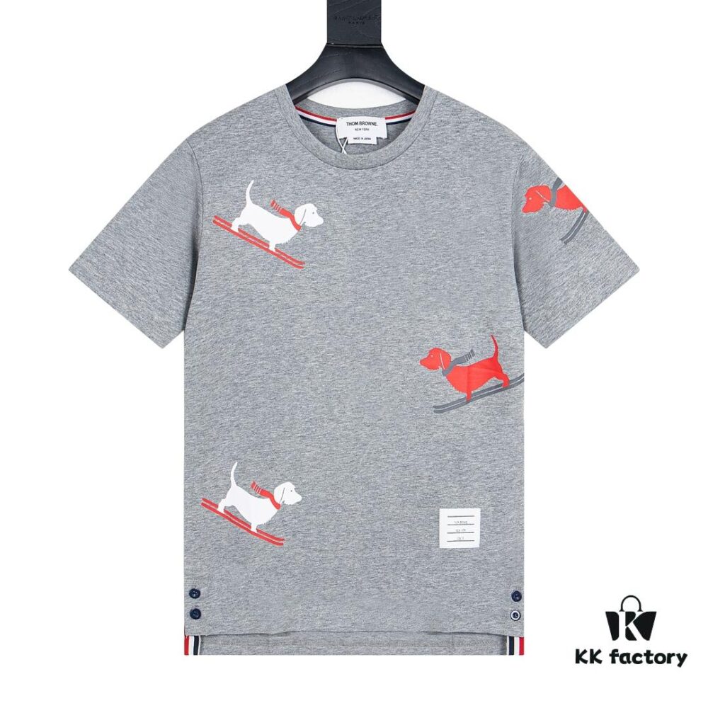 THOM BROWNE 24SS TB Skiing Puppy Short Sleeve T-Shirt