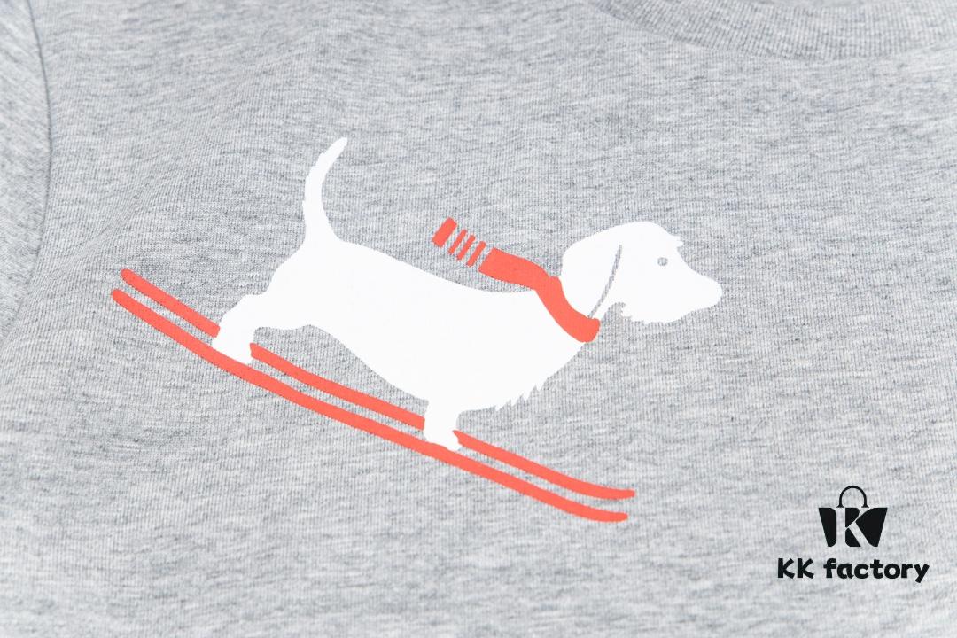 THOM BROWNE 24SS TB Skiing Puppy Short Sleeve T-Shirt