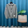 Thom Browne Inspired Lightweight UV Protection Hoodie - Classic Stripe Trim Breathable Skin-Fit Jacket for Summer