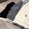 Thom Browne Color-Blocked V-Neck Knit Cardigan with Signature Tape and Classic Pocket, Mid-Length