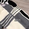 Thom Browne Color-Blocked V-Neck Knit Cardigan with Signature Tape and Classic Pocket, Mid-Length