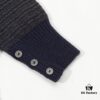 THOM BROWNE TB 24SS Snowflake Chunky-Knit Navy Blue Four-Stripes Crewneck Sweater for Couples