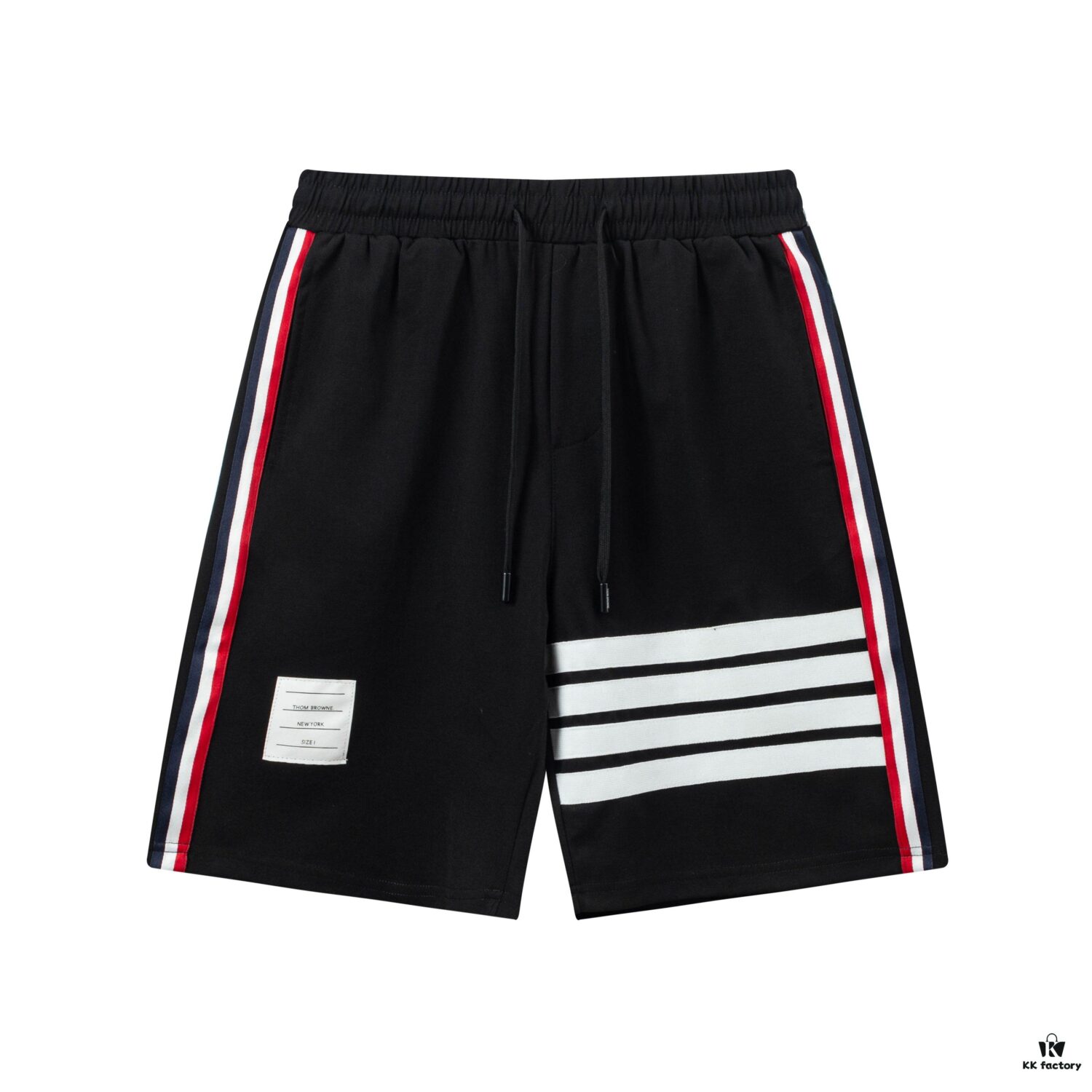 2025 TB New Knit Shorts, Custom Fabric, Classic Three-Color Stripe, Refined Craftsmanship, Streamlined Tailored Fit, Straight Stripe Panel Design, Premium Custom Metal Drawstring, Smooth and Comfortable to Wear, Breathable with Textured 3D Structure, Stylish Casual Wear