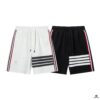 2025 TB New Arrival Knitted Shorts, Custom Fabric, Classic Three-Color Stripe Design, Streamlined and Structured Fit, Straight Striped Paneling, Premium Custom Drawstring Hardware, Smooth, Comfortable and Breathable Wear, Textured and Shapely Silhouette, Stylish Casual Wear