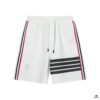 2025 TB New Arrival Knitted Shorts, Custom Fabric, Classic Three-Color Stripe Design, Streamlined and Structured Fit, Straight Striped Paneling, Premium Custom Drawstring Hardware, Smooth, Comfortable and Breathable Wear, Textured and Shapely Silhouette, Stylish Casual Wear