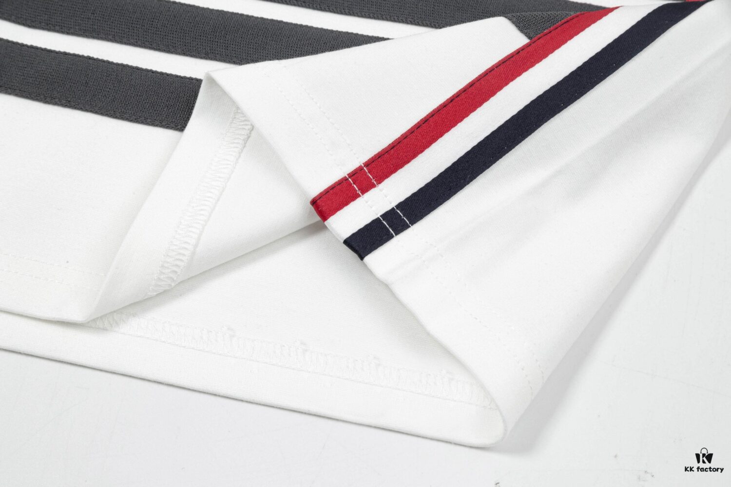 2025 TB New Arrival Knitted Shorts, Custom Fabric, Classic Three-Color Stripe Design, Streamlined and Structured Fit, Straight Striped Paneling, Premium Custom Drawstring Hardware, Smooth, Comfortable and Breathable Wear, Textured and Shapely Silhouette, Stylish Casual Wear