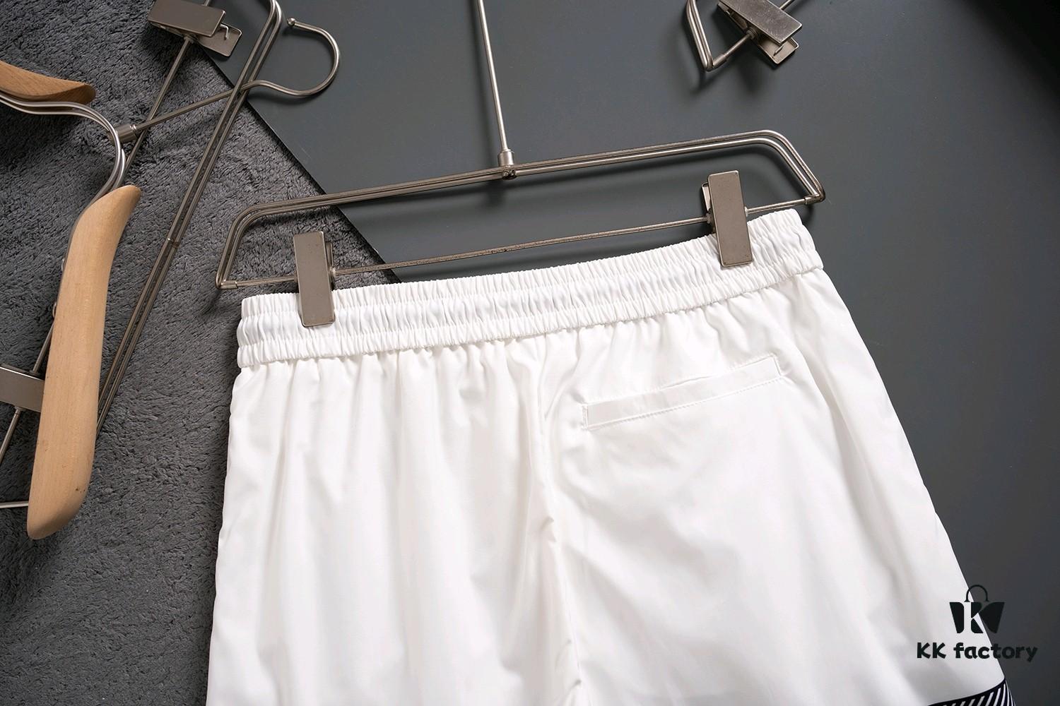 THOM BROWNE 2025 Spring and Summer New Arrival High-Quality Casual Quick-Dry Woven Beach Pants, 3D Digital Print, Premium Reproduction with Latest Embossed Logo Design, Ideal for Urban Fashion, Travel, and Leisure