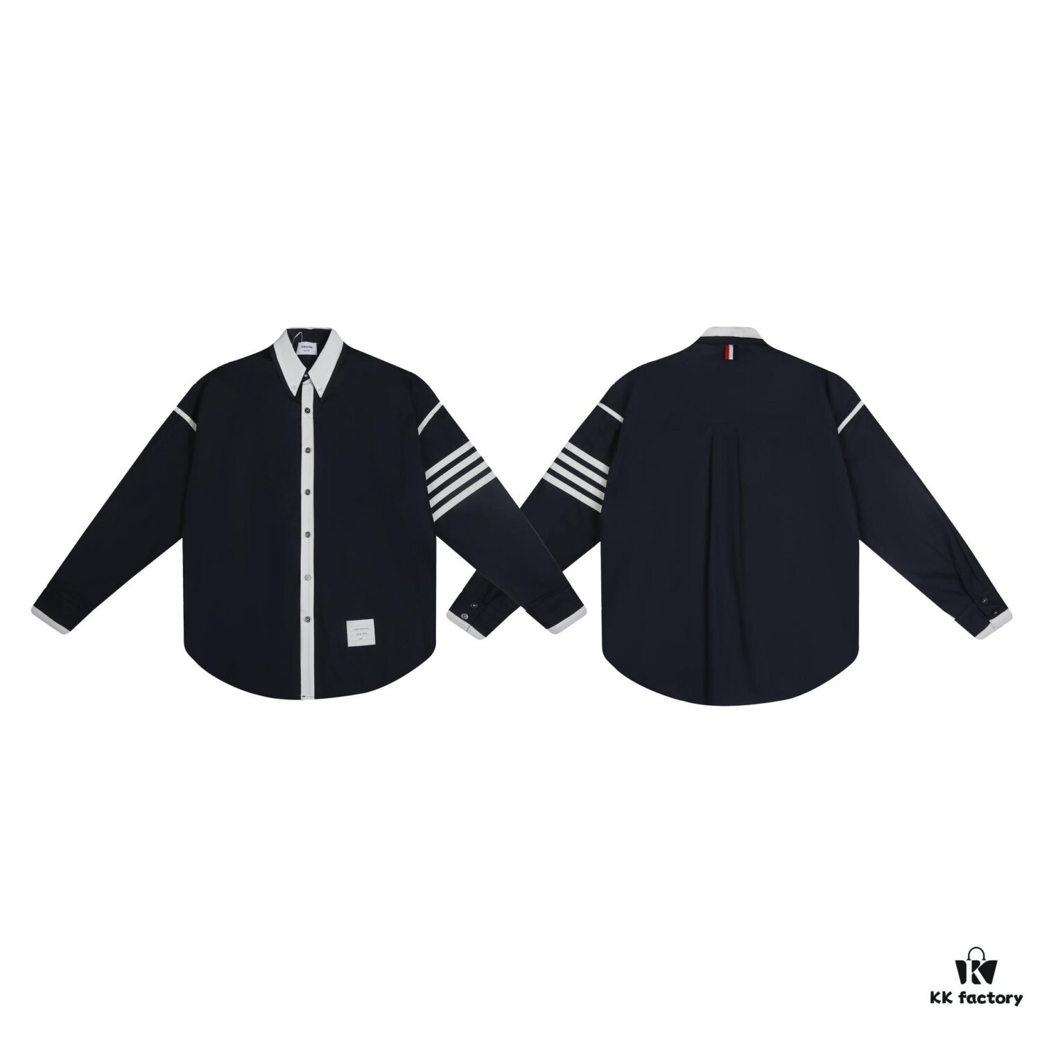 Designer TB25 Spring Summer New Arrivals Shirt, 50s Poplin Cotton Wear, Double Layer Contrast Collar, 12 Pairs Custom Shell Buttons, Sizes S M L XL Unisex