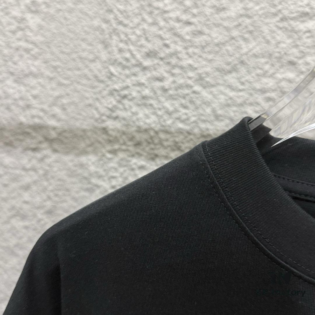 TB*Tommy* 2025 Spring and Summer New Arrival Classic Red, White, and Blue Three-Stripe Scarf with Dog Embroidery Short Sleeve T-Shirt Unisex Custom Dual-Yarn Plain-Woven 100% Cotton 300 Fabric