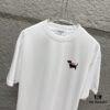 TB*Tommy* 2025 Spring and Summer New Arrival Classic Scarf Dog Embroidery Short Sleeve T-Shirt Custom Double Gauze Plain Weave Pure Cotton 300 Fabric Unisex