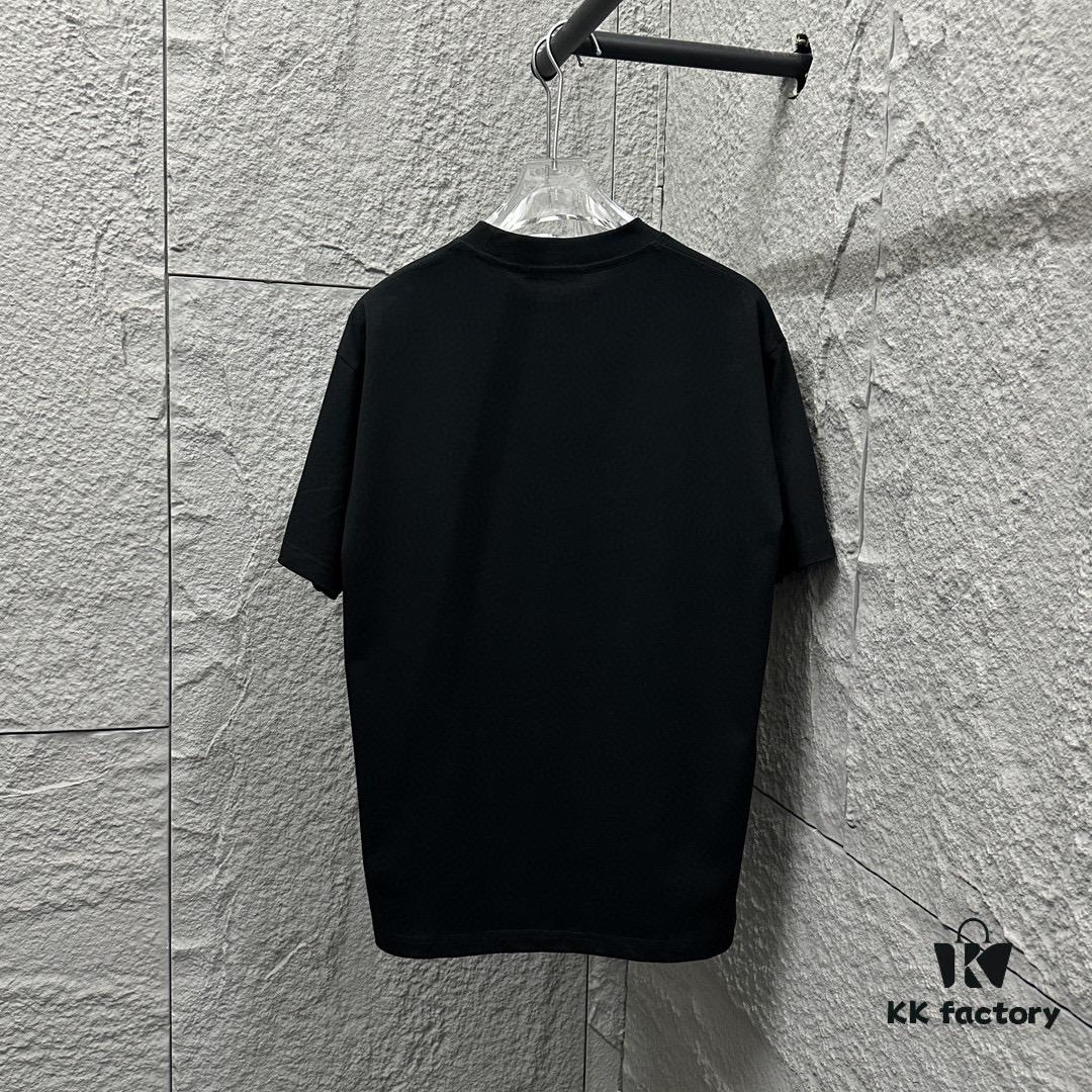 TB*Tommy* 2025 Spring/Summer New Arrival Classic Scarf Dog Embroidery Short Sleeve T-Shirt Custom Double Gauze Plain Weave 100% Cotton 300 Fabric Unisex