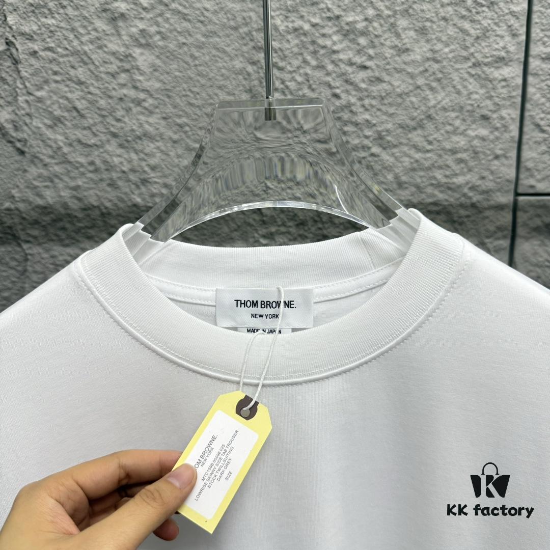 TB*Tommy* 2025 Spring Summer New Arrival Classic Rose Embroidery Short Sleeve T-Shirt Custom Double Gauze Plain Weave 100% Cotton 300 Fabric Unisex