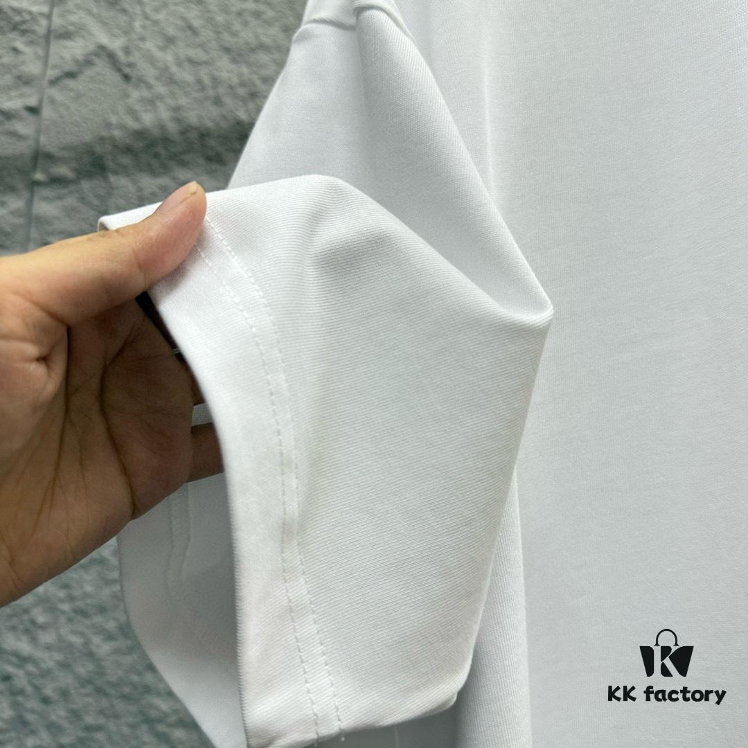 TB*Tommy* 2025 Spring Summer New Arrival Classic Rose Embroidery Short Sleeve T-Shirt Custom Double Gauze Plain Weave 100% Cotton 300 Fabric Unisex