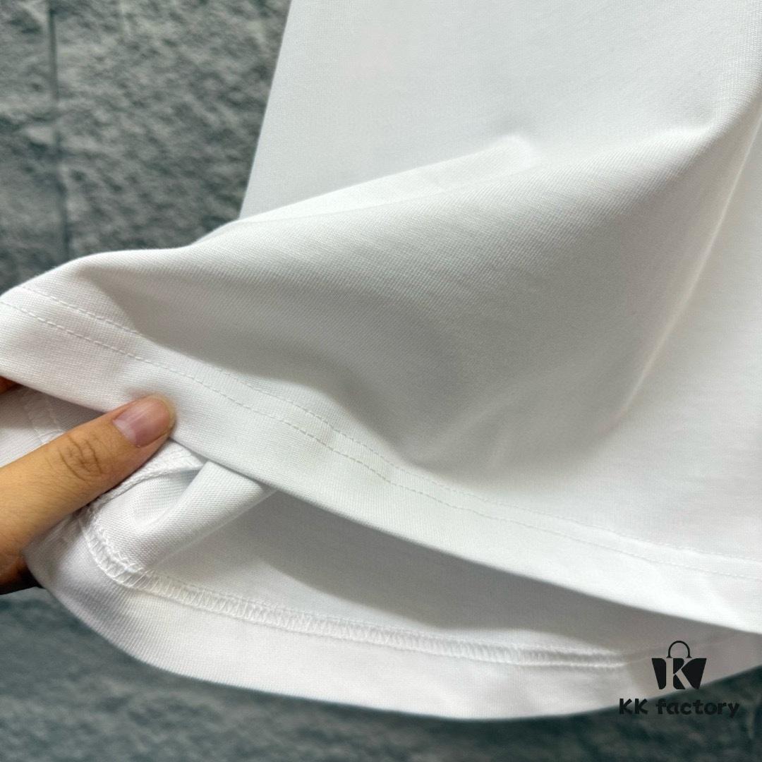 TB*Tommy* 2025 Spring Summer New Arrival Classic Rose Embroidery Short Sleeve T-Shirt Custom Double Gauze Plain Weave 100% Cotton 300 Fabric Unisex